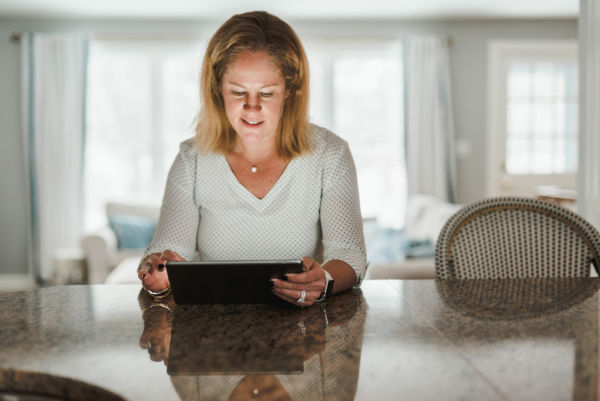 Online learner working on a tablet