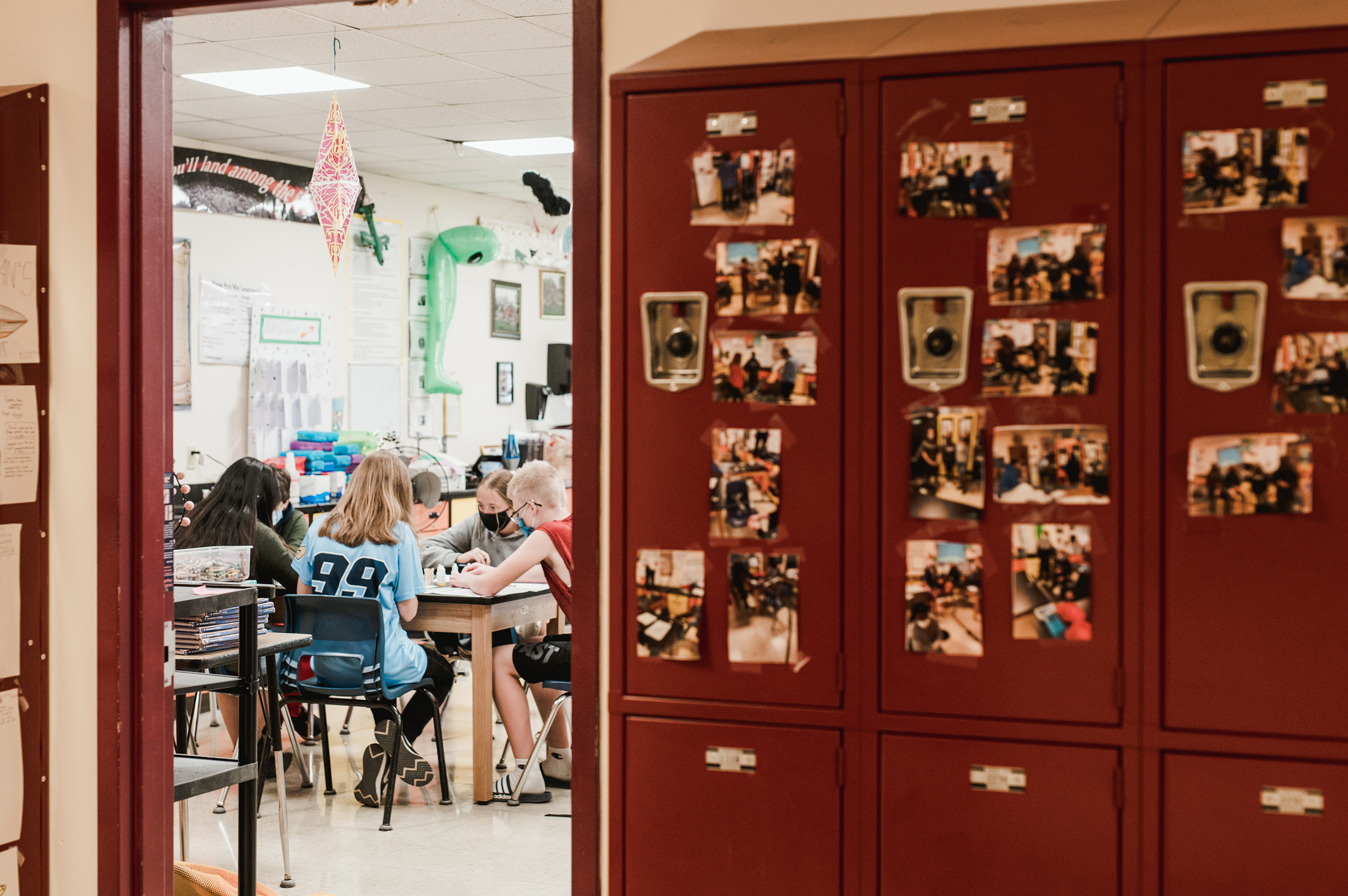 peeking into a classroom