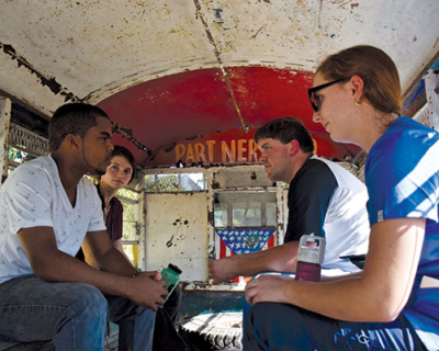 haiti volunteers bus