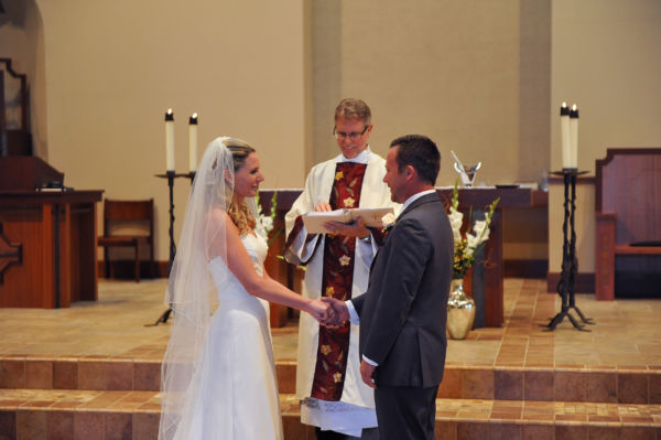 Deacon performing a wedding ceremony