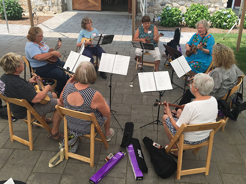 Ukuleles class at the Stone Barn