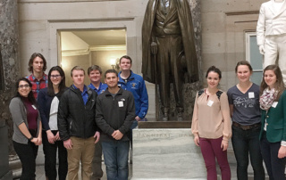 Student group photo from the Sebago Lake to Washington DC trip